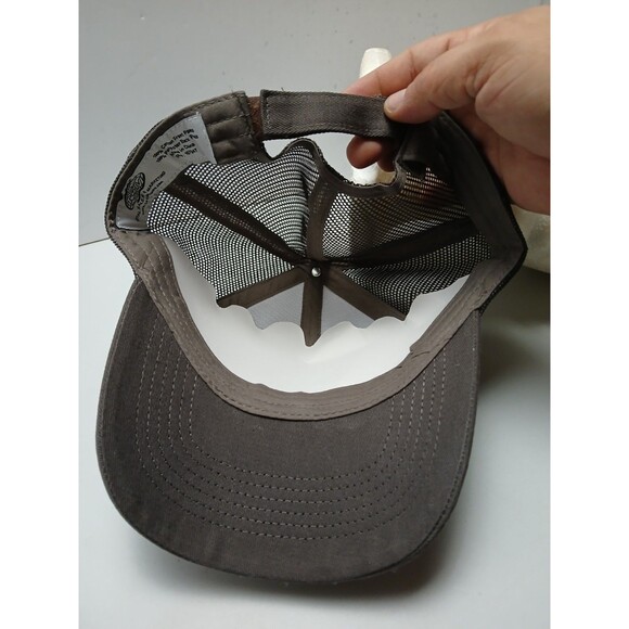FedEx Ground Trucker Hat Cap Gray Camo Mesh Leather Patch Adjustable TSM - Picture 5 of 6